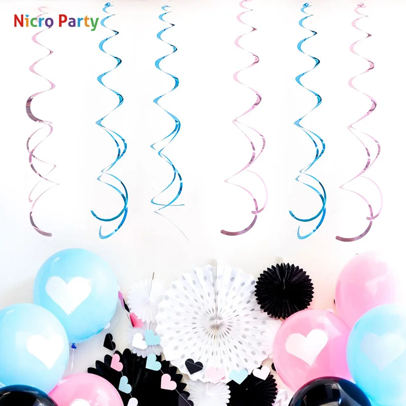 Nicro 6 шт/лот спиральная тканевая подвесная гирлянда с кисточками для свадьбы дня
