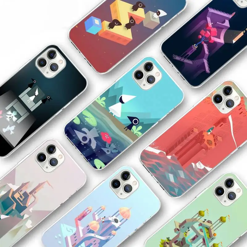 

Monument Valley Puzzle Game Phone Case Transparent For iPhone 13 12 11 X XR XS Pro Max Mini 6 6s 7 8 Plus SE Cover Funda