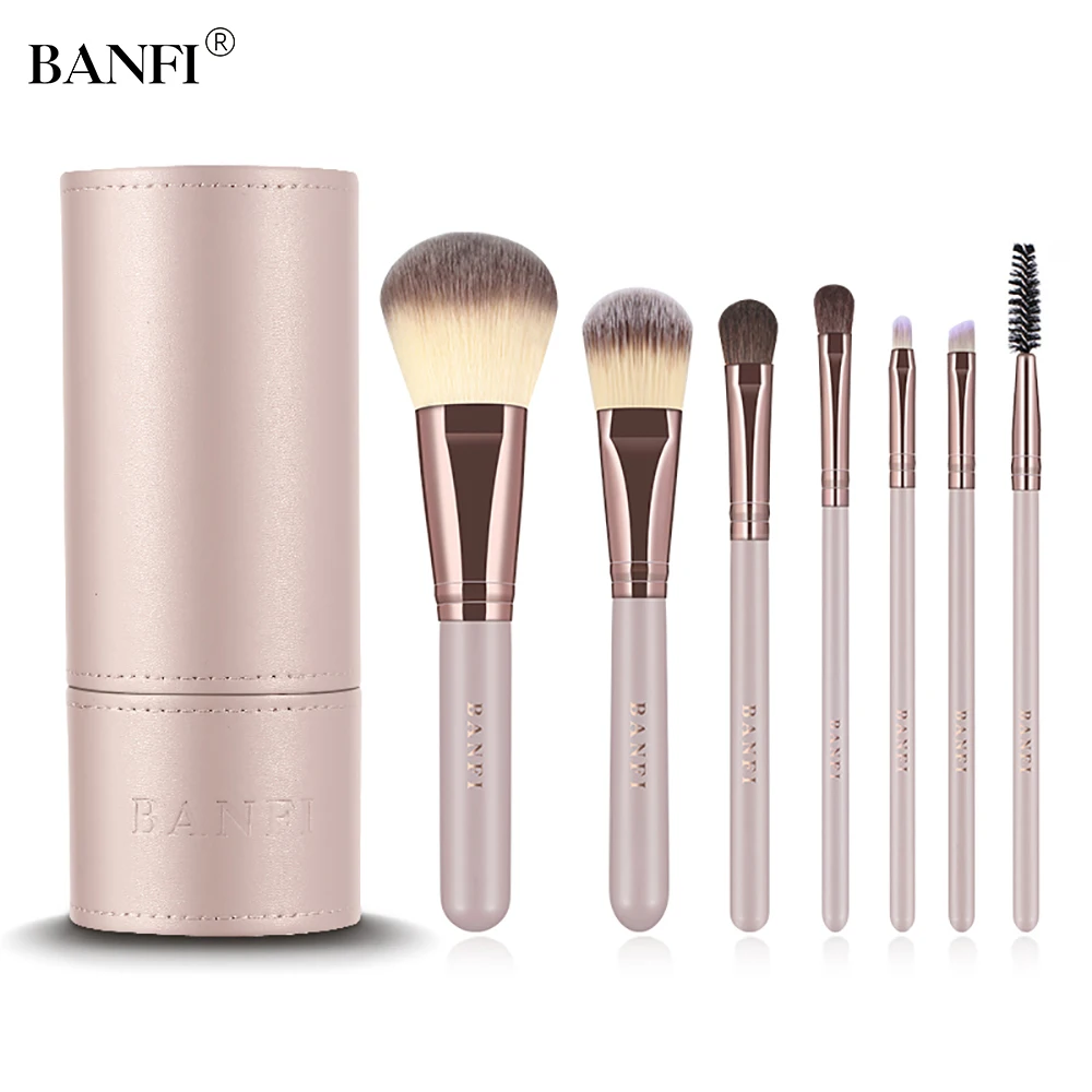 

BANFI 7pcs creamy-white Makeup Brushes shadow Set Concealer Cosmetic Pincel Blush Eyeshadow Concealer for make Wool Fiber