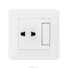 Настенная розетка с 2 отверстиями, универсальная розетка с 1 бандой, 2-позиционный светильник, фарфоровая белая настенная панель