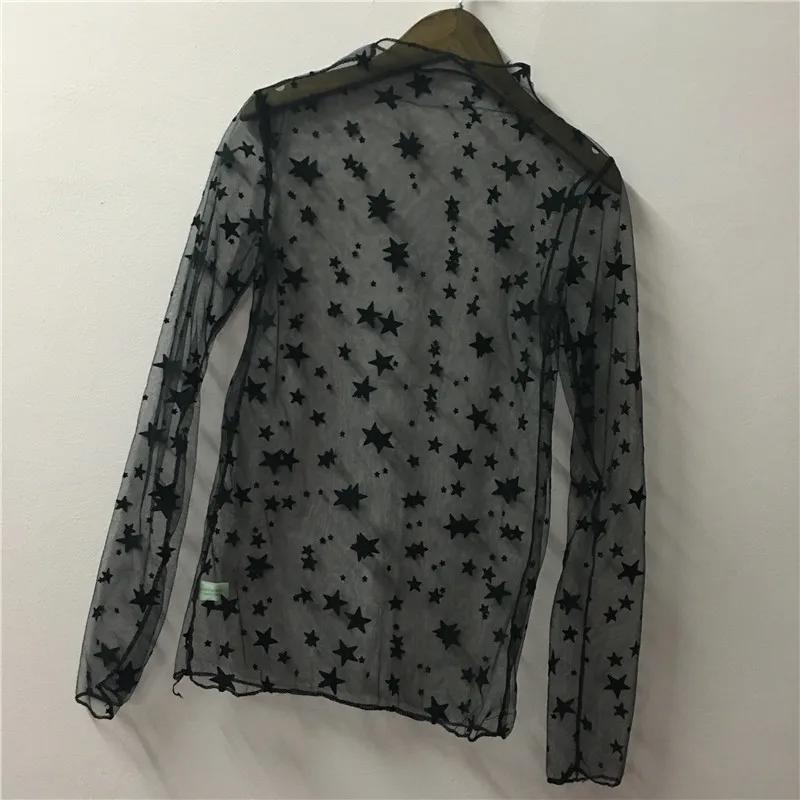 Женская Прозрачная Футболка в стиле Харадзюку привлекательная Сетчатая