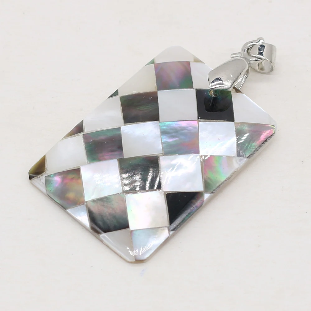 

Natural Shell Pendants Charm Rectangle Shell for Classical Jewelry Making Diy Necklace Earrings Accessories 21x30mm