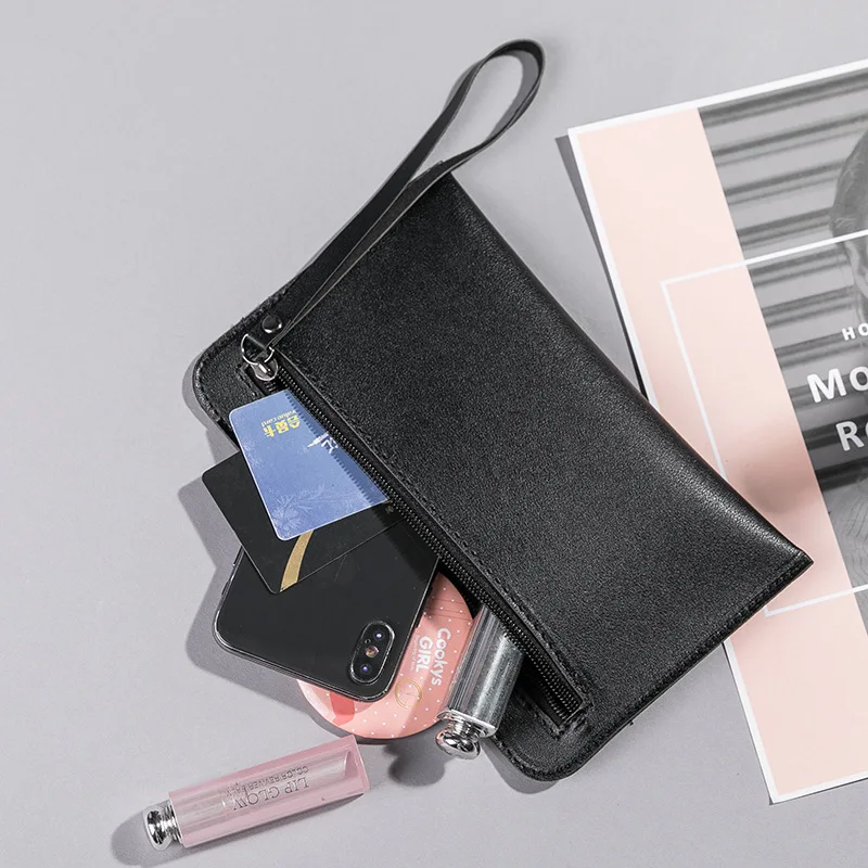 

Women's Zipper Wallet Cell Phone Pocket Clutch Coin Purse Soft Key Pocket Advertising Promotion Men Wallet Student Gift
