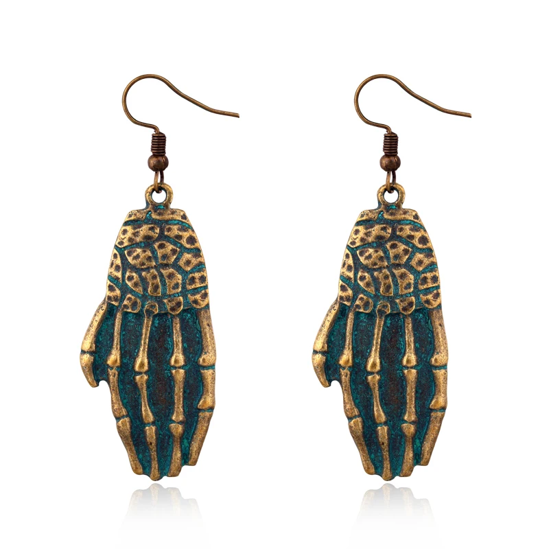 1 пара серьги на Хэллоуин Скелет Череп руки Висячие для женщин ювелирные изделия