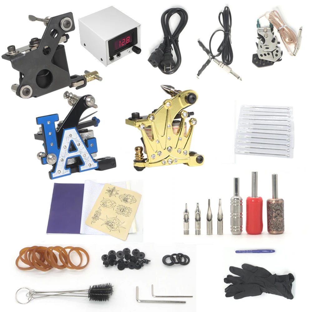 

Professional Tattoo Kit 3 Machine Gun Coil Tattoo Machine Gun Set Power Supply Complete Tattoo Kits