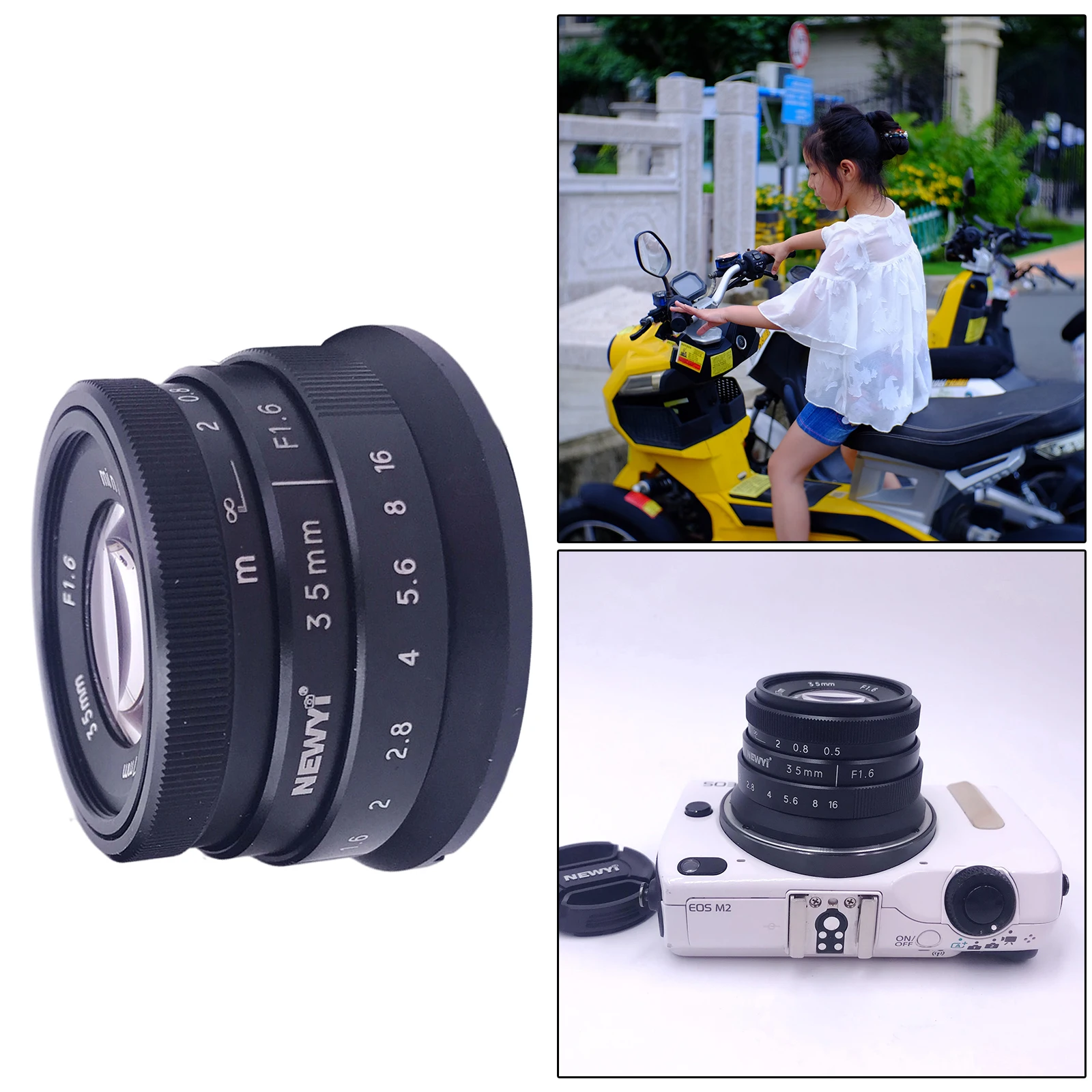 

Mini 35mm F1.6 APS-C Manual Fixed Camera Lens for Canon EOS M3 M5 M6 M10 M100