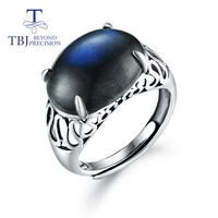 real 925 sterling silver natural labradorite oval 1216mm gemstone creative retro ring fine jewelry for women gift tbj promotion