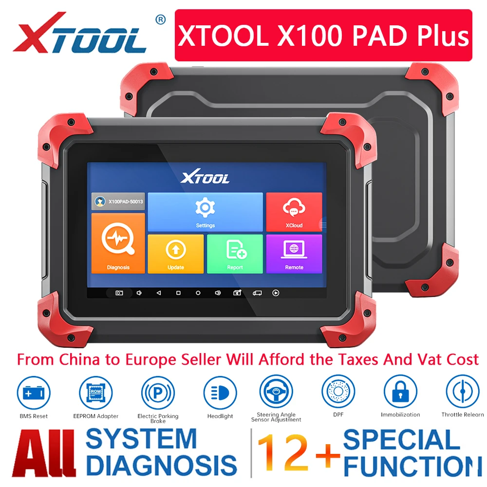 

Сканер XTOOL X100 PAD PLUS OBD2 для всех систем, диагностический инструмент для автомобилей, считыватель кодов, программатор ключей, поддержка обновл...