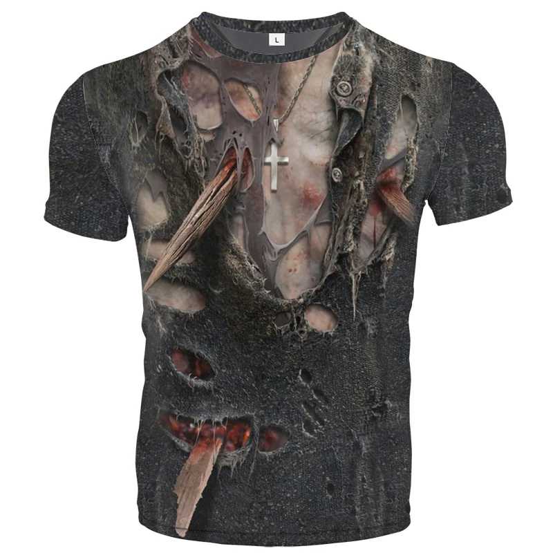 

Summer New Style 3D Printed Muscle Jacket Men's T-shirt Role-Playing O-neck Short-Sleeved High-Quality Tops Retro Harajuku