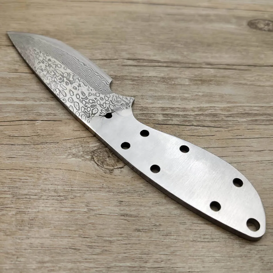 DMDIY-08 Прямая поставка Дамасская сталь прямой нож с фиксированным лезвием Diy полуфабрикат Открытый кемпинг нож Gifting медь для ногтей
