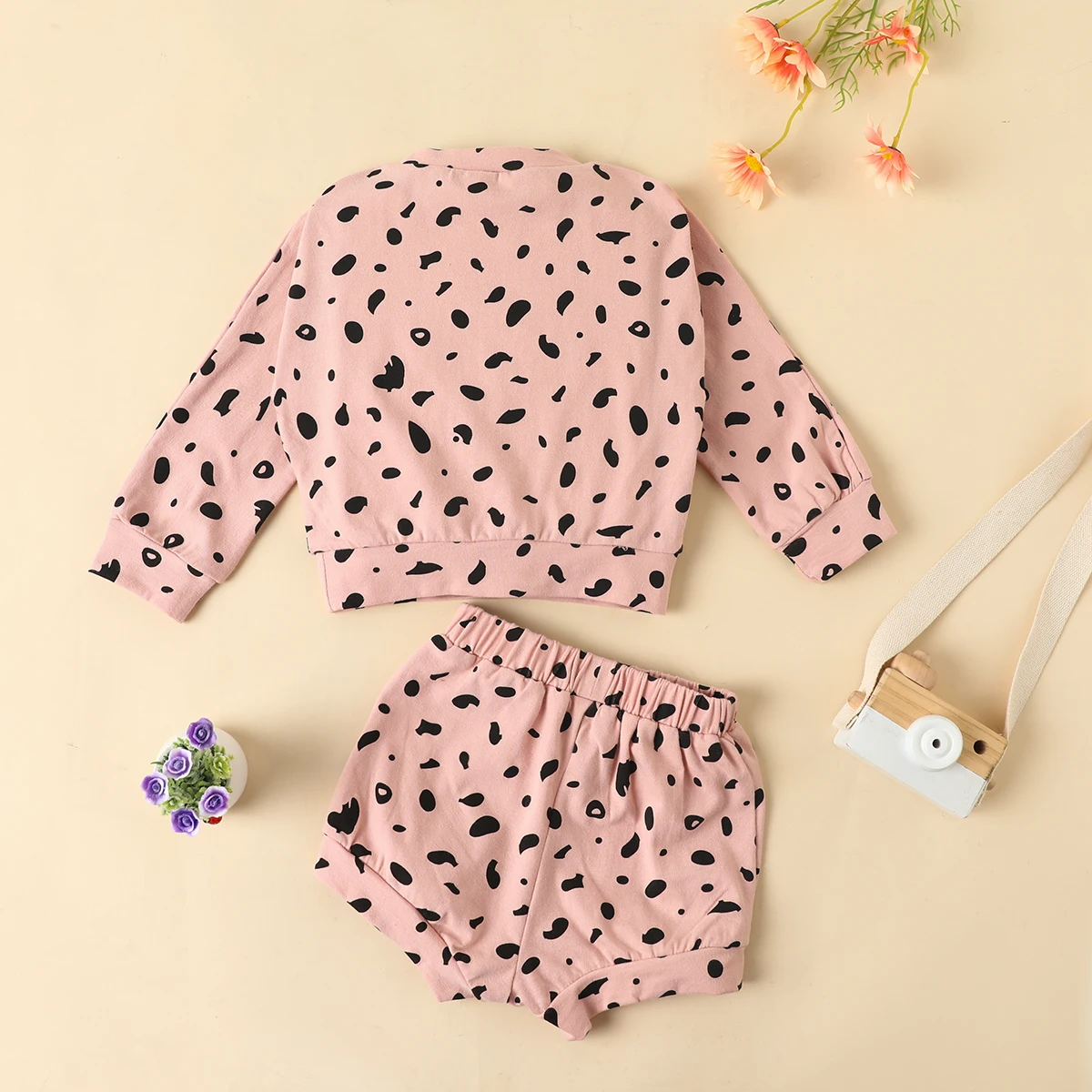 

0-24M Casual Infant Baby Girl Boy Clothes 0-24M Autumn New Dot Print Long Sleeve Tops+Pants 2pcs Kids Outifts Cotton Set