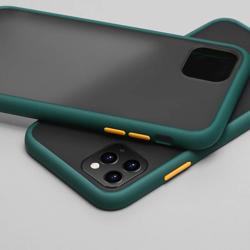 phone case for iphone 11 pro x xr xs max 7 8 plus luxury contrast color frame matte hard pc protective for iphone 11 case free global shipping