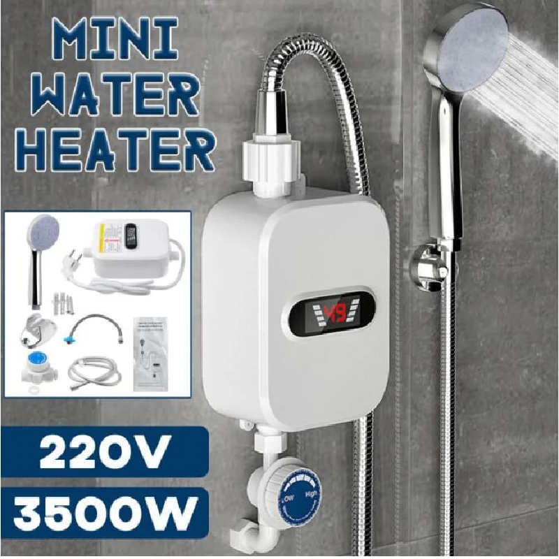 

Digital Electric Water Heater Thermostat Control Instantaneous Tankless Water Heater Kitchen Bathroom Shower Water Fast Heating