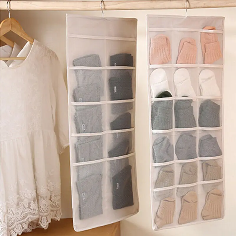 15/30 карманный шкаф для хранения прозрачная подвесная сумка двухсторонняя носков