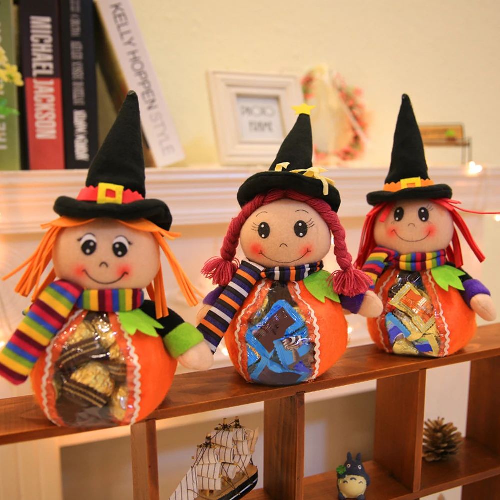 Милые конфетные сумки для Хэллоуина кукольные банки хранения печенья на день