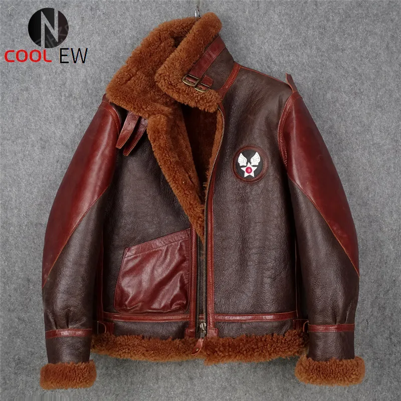 Мужская классическая Куртка-бомбер из натурального меха теплая Толстая зимняя