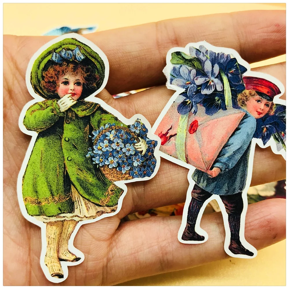 26 шт./компл. винтажные стикеры в виде Феи цветов для девочек рукоделие