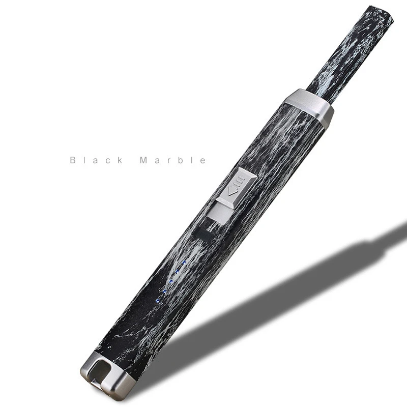 Black Stone USB перезаряжаемые ветрозащитные, импульсные портативные электронные дуговые зажигалки для кухонных свечей кемпинга - Цвет: Black Stone