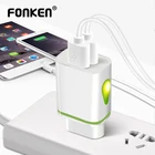 Зарядное устройство FONKEN, универсальное, с 2 USB-портами, 5 В, 2,1 А