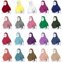 2pcs muslim women islamic cap hijabs scarf head cover shawls headscarf arab set outer scarf inner cap ramadan turban new 7668cm