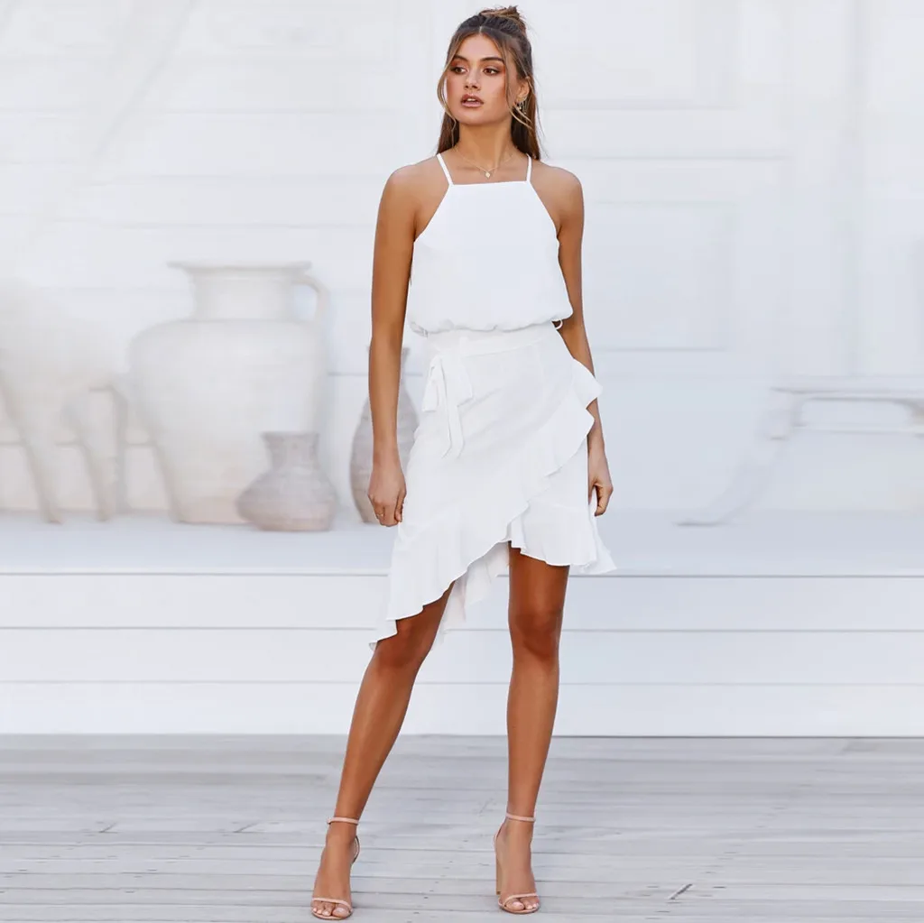 

KANCOOLD DRESS Women Dot Print Ruffle Boho Long Evening Party Cocktail Summer Sundress Beach fashion new dress women 2020JAN13