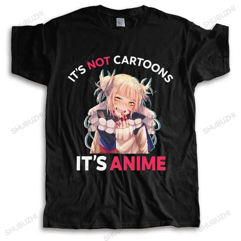 

Men's Himiko Toga It's Not Cartoons It's Anime T Shirts Short Sleeve Cotton Tshirt Novelty T-shirt BNHA My Hero Academia Tee Top