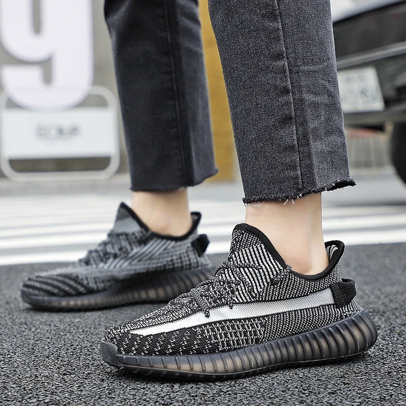 

2021 new four seasons lovers casual sports shoes flying sports mesh popcorn breathable coconut shoes