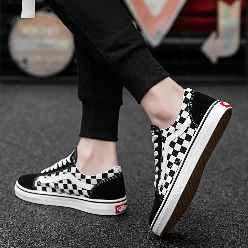 Черно белая парусиновая обувь кроссовки унисекс Уличная Zapatos De Hombre повседневная