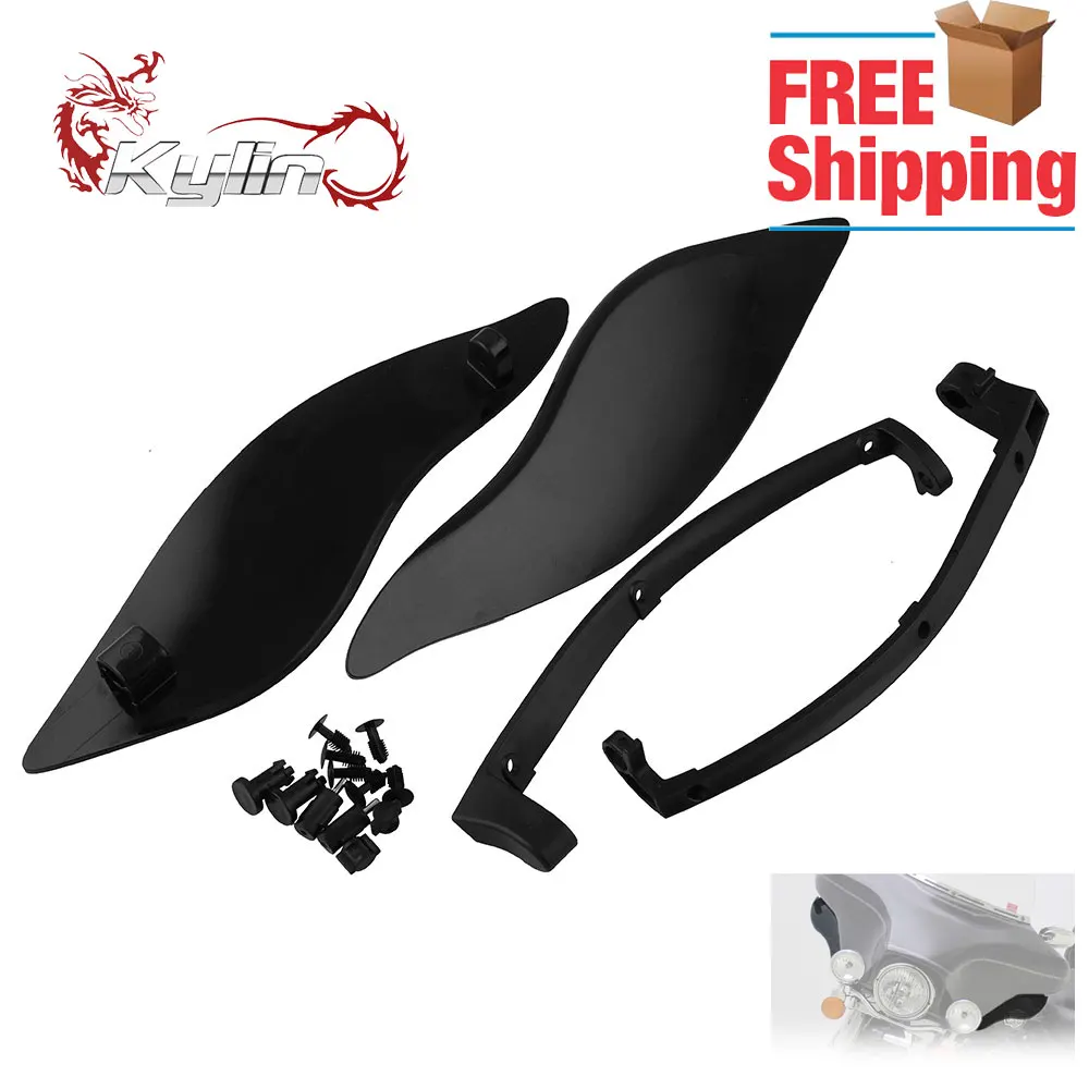 Мотоцикл боковые крылья ветер воздушный дефлектор черный Верхний внешний