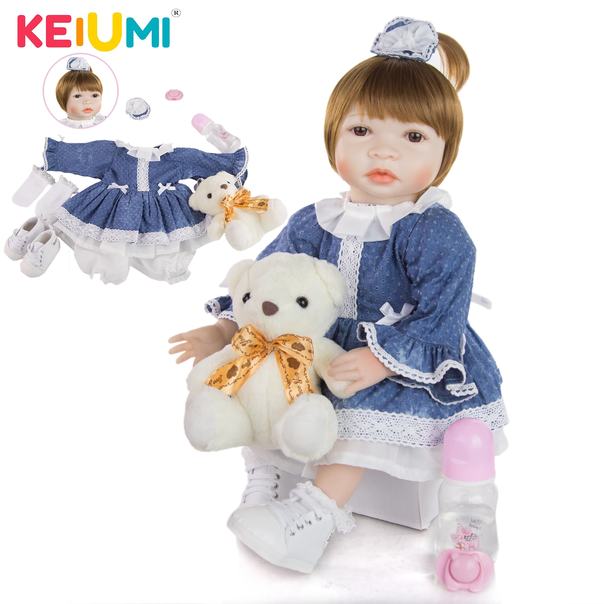 KEIUMI 22 дюйма специальное Новое поступление мягкая силиконовая кукла Реборн 55 см