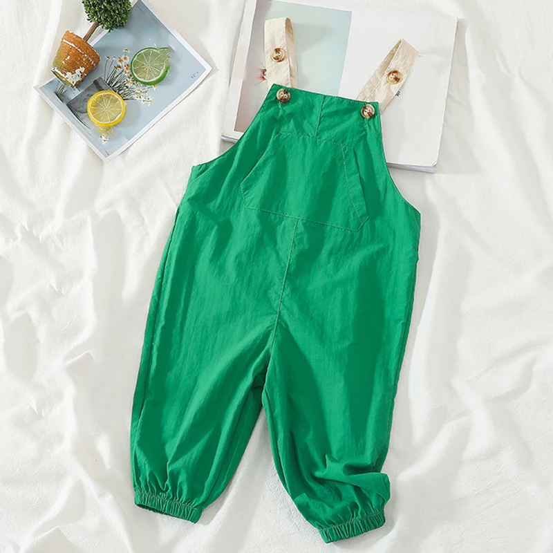 

Kids Pants 2021 New Boys and Girls Jumpsuit Summer Children's Overalls Baby Fashion Stitching Overalls Trousers