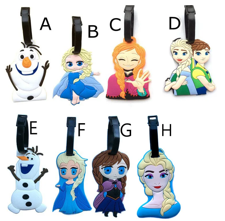 

Чемодан с мультяшными героями Диснея, принцесса, замороженный пух, держатель для удостоверения личности, бирки для багажа, портативная бирк...