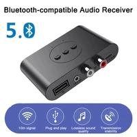 new nfc bluetooth compatible 5 0 audio receiver stereo audio wireless adapter with a2dp aux 3 5mm rca jack support usb playback