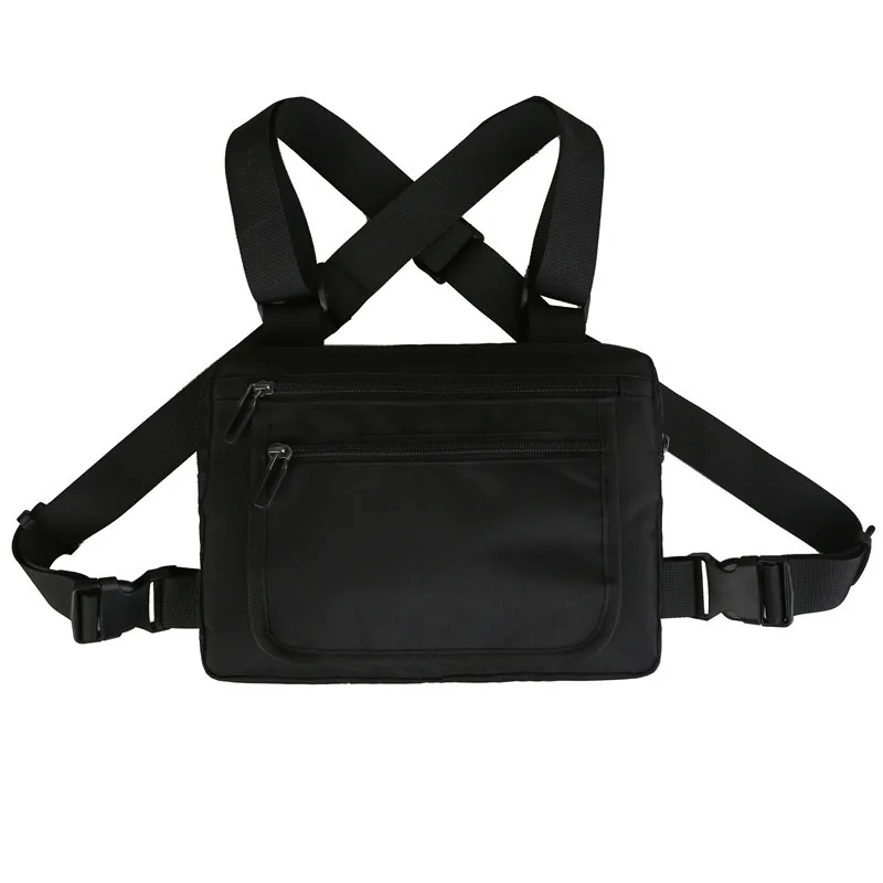 

Tactical Vest Black Fanny Pack Street Rock Chest Bag Women Banana Bags Unisex High Capacity Kidney Chest Rig Bag Hip Hop Pack