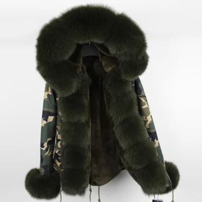 10 OFTBUY, парка, зимняя куртка для женщин, большой натуральный Лисий мех, воротник, теплая Толстая парка, верхняя одежда, зимнее пальто, женское меховое пальто - Цвет: 10