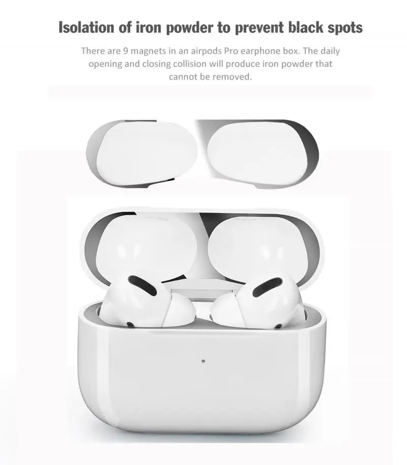 Чехол для AirPods Pro 3 металлическая Пылезащитная Внутренняя крышка наушников