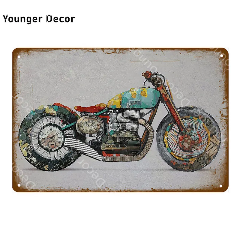 Жестяные знаки с американским мотоциклом Индийский металлический налет