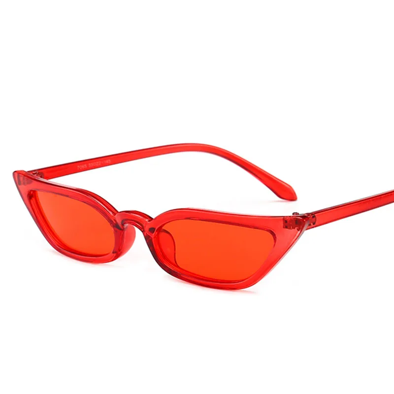 

Luxury Orange Designer Small Narrow Cat Eye Sunglasses Women Female Vintage Shades Tiny Red Black Glasses Oculos UV400