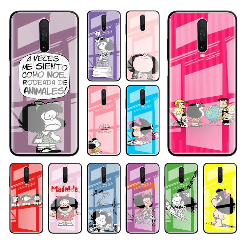 

Tempered Glass Case For Xiaomi Redmi Note 9S 8 8T 7 6 9 Pro Max K20 K30 Zoom 8A Fundas Phone Capas Mafalda