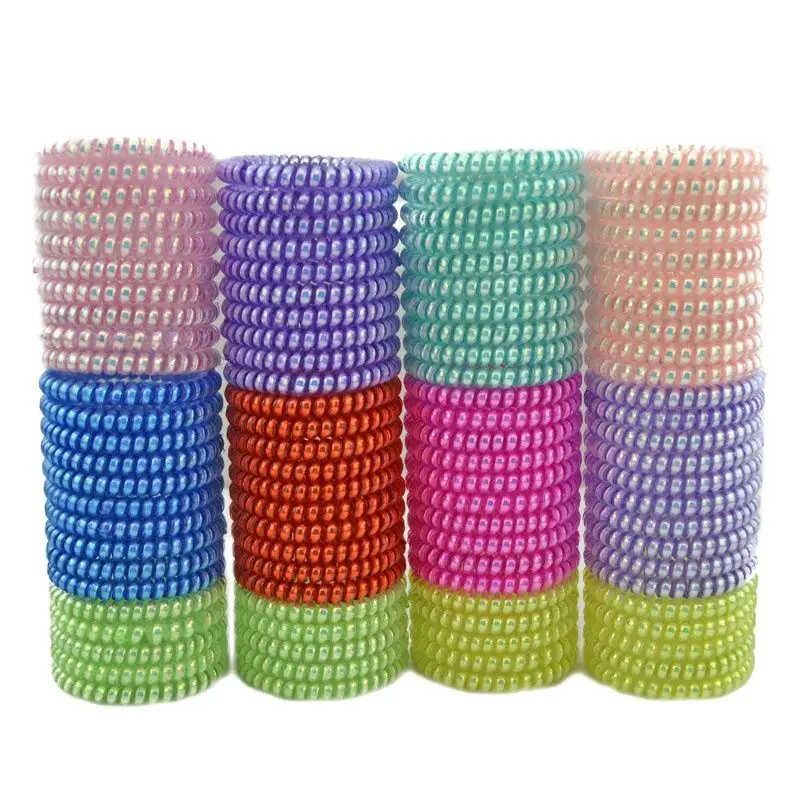 100 шт. 10 цветов телефонного провода кольцо десен AB Цветной резинки для волос