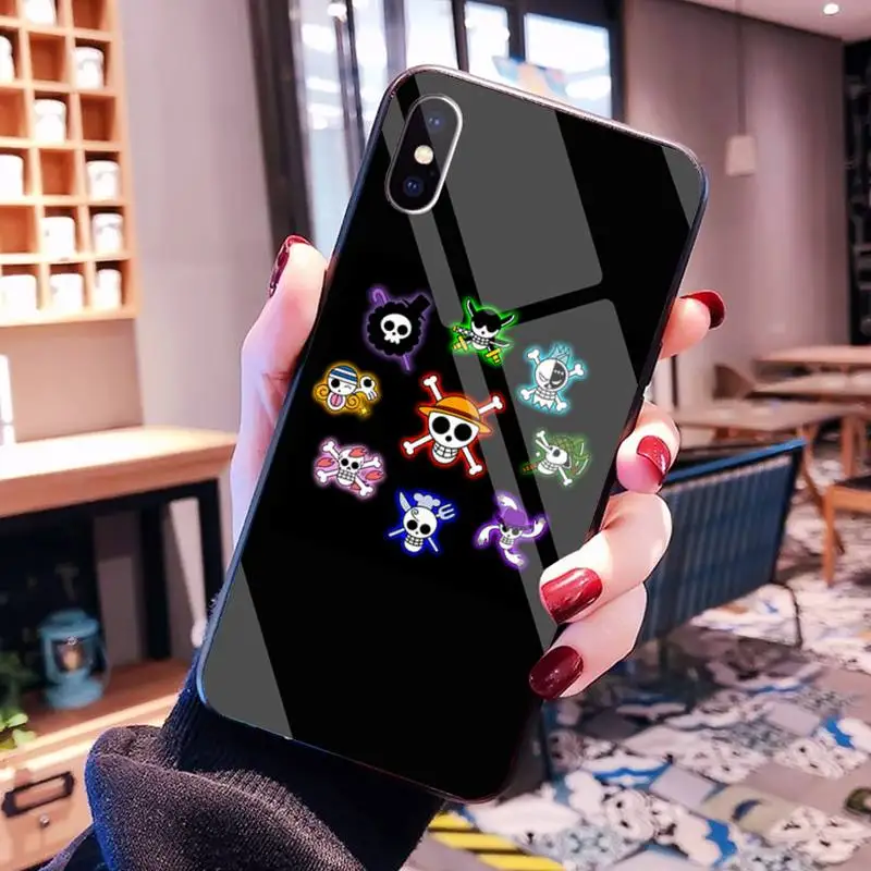 

CUTEWANAN Japanese Anime ONE PIECE Phone Case Cover Hull Tempered Glass For iPhone 11 Pro XR XS MAX 8 X 7 6S 6 Plus SE 2020 case