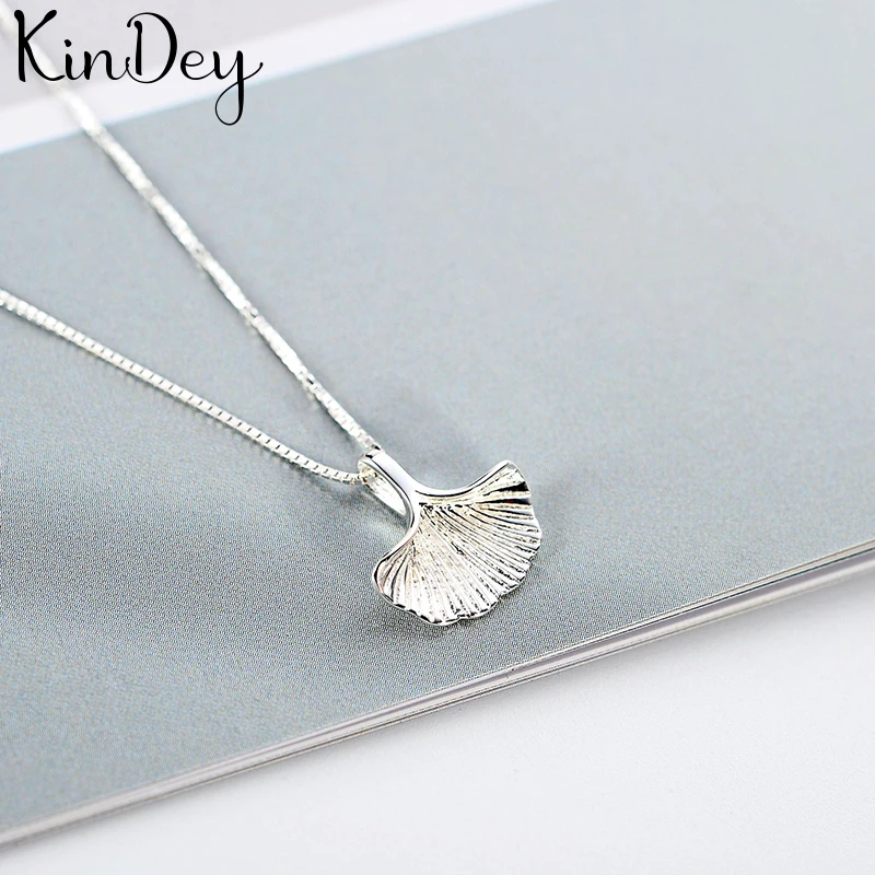 Kindey Ретро Винтажный серебряный цвет гинкго билоба колье с узором в виде листика