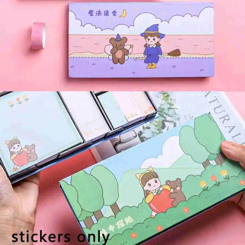 

6x80pcs Memo Sticker Set Student Sticker Bookmark Mark Cute Notepad Sticker Decal Memo Scrapbook DIY Kawaii Notepad Diary