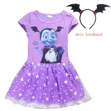 Kids Dress for Girls Summer Toddler Vampirina Clothing Princess Dress Elegant Birthday Party Dress Baby Cotton Clothes Vestido