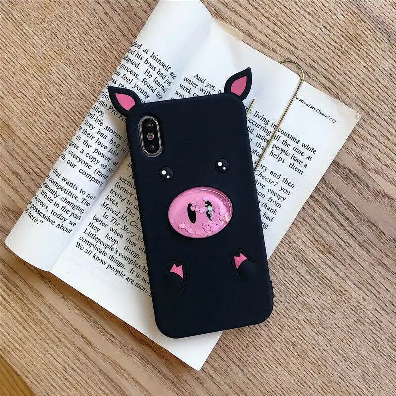 For iPhone XS Max XR 6/7/8 Plus Cute Cartoon Quicksand Liquid Soft Case Cover |