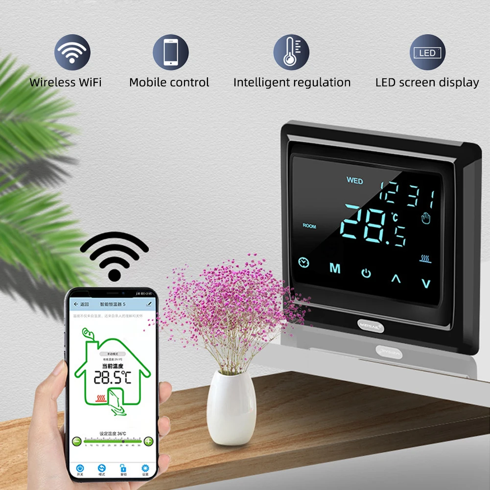Цифровой смарт-термостат с Wi-Fi и ЖК-дисплеем