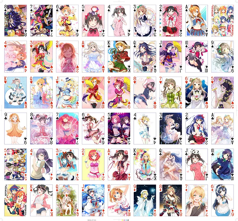 Love Live Аниме периферийные случайные развлечения игральные карты коробка/54 высокой четкости Толстые карты