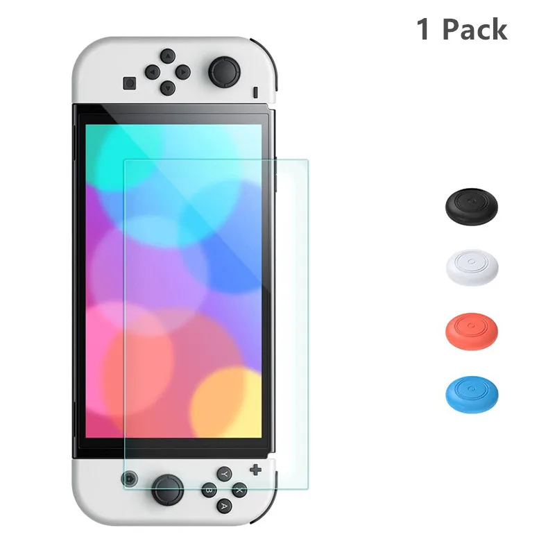 2pack1 pack tempered glass 9h hd screen protector film for nintendo switch oled 7 inch screen protector for ns oled accessories free global shipping