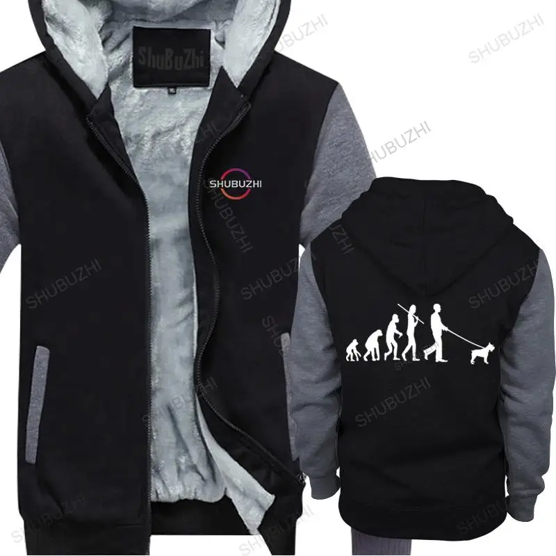 

men winter cotton thick hoody brand clothing Schnauzer new arrived casual sweatshirt vintage fleece hoodies coat bigger size