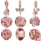 Женский браслет из серебра 925 пробы, с розовымизолотыми блестками